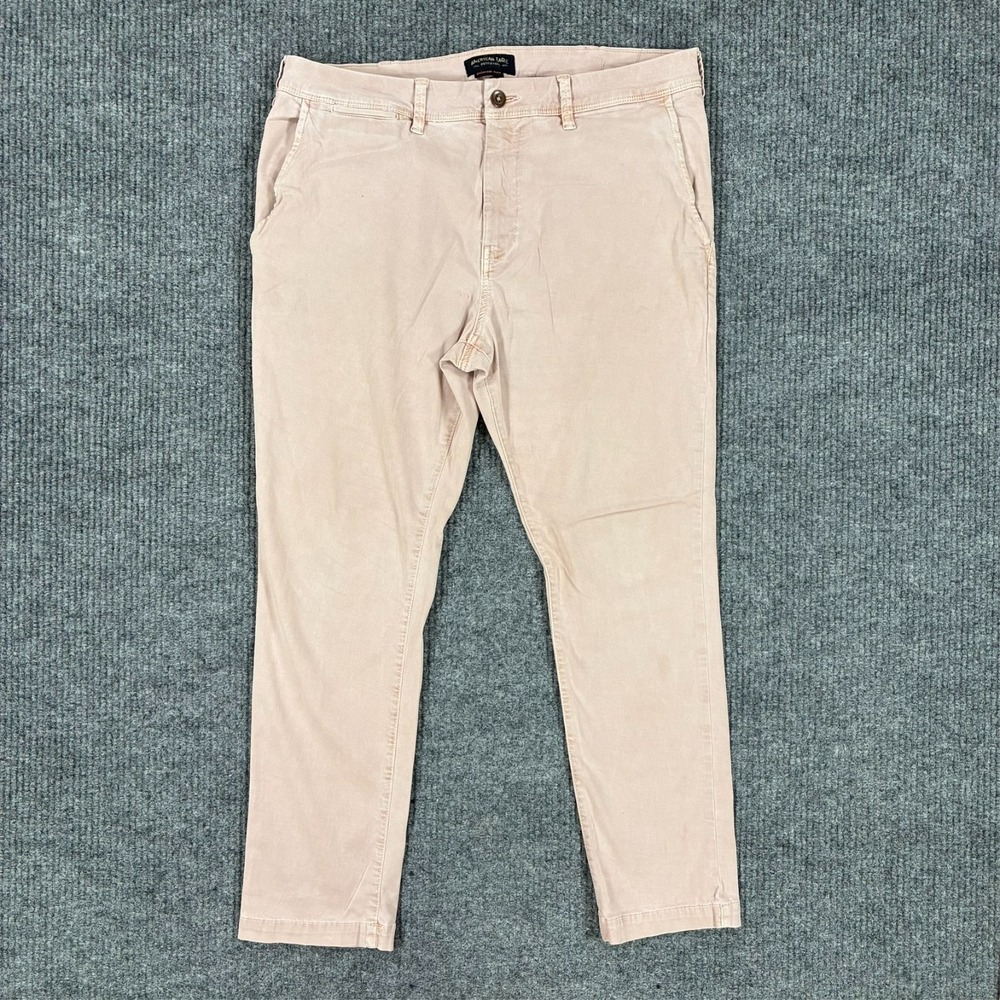 American Eagle Extreme Flex Mens Chino Pants Size 38x30 Pink Mid Rise Stretch